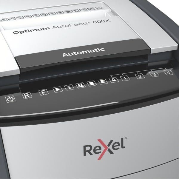 Automatinis dokumentų naikiklis Rexel Optimum Autofeed 600X, 4x36mm, P4, 110l