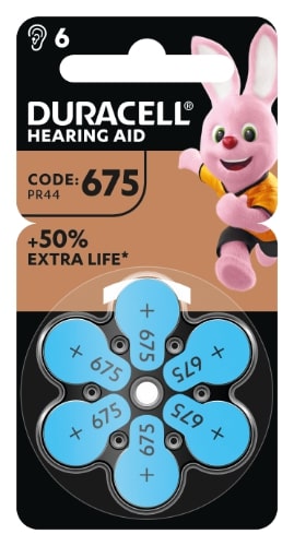 Baterijos klausos aparatui DURACELL 675 PR44, 6 vnt