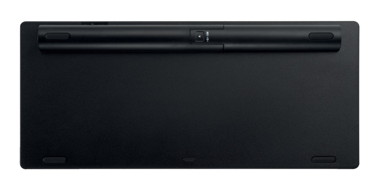 Belaidė kompaktiška Kensington klaviatūra su dvigubu ryšiu, juoda