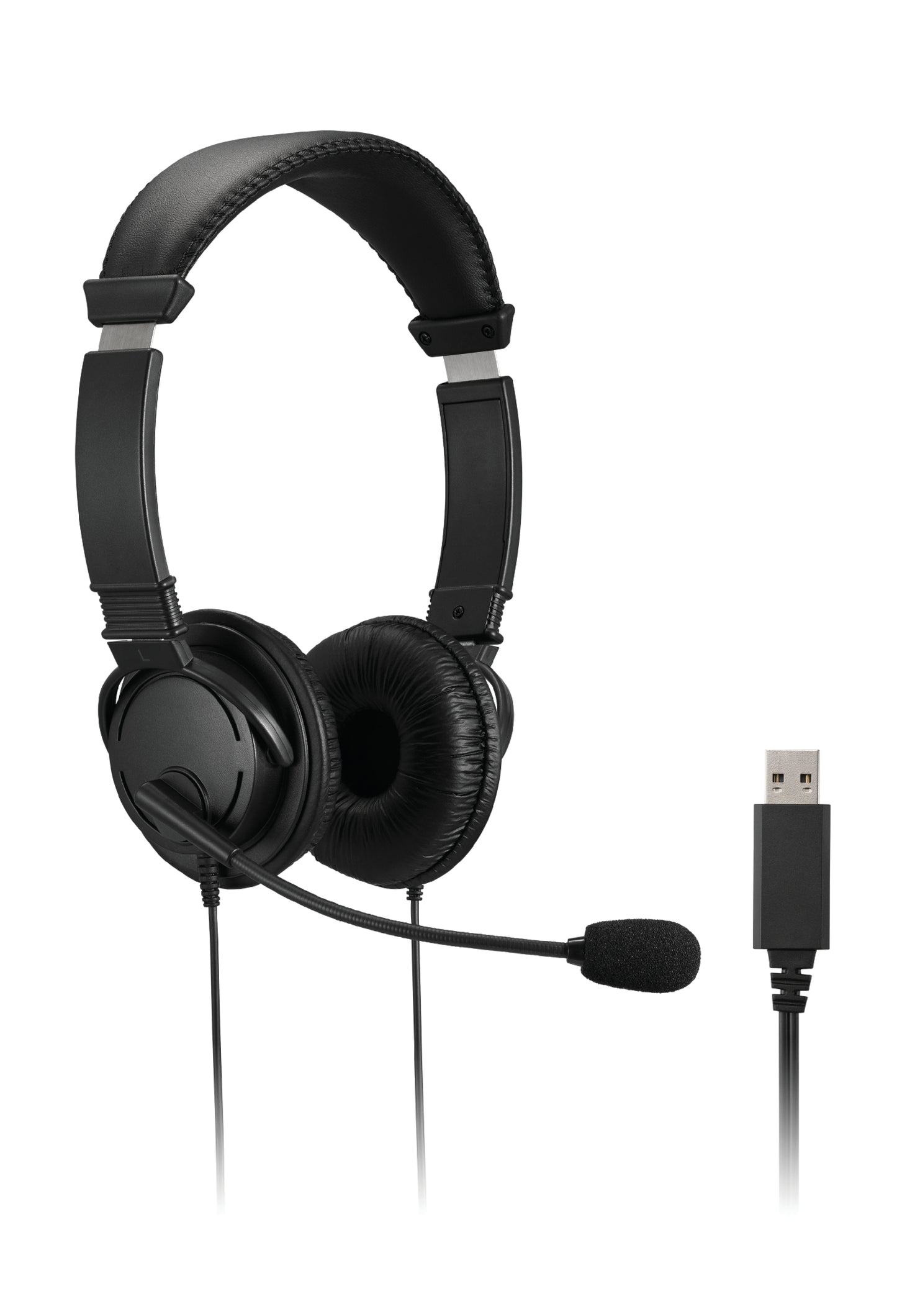 Klasikinės USB-A ausinės su mikrofonu ir garso valdymu