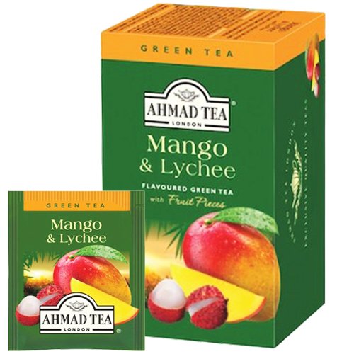 Green tea AHMAD Alu Mango & Lychee, 20 sachets x 2 g