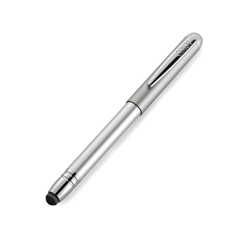 Stamp-pen with touch pen COLOP ALU Magnet, silver, black pad