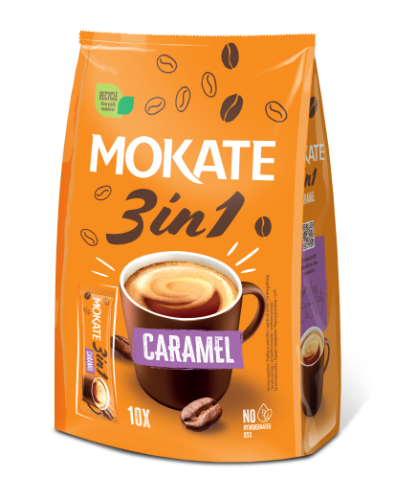 Kavos gėrimas MOKATE 3in1 Caramel, maišelyje 10 x 17g
