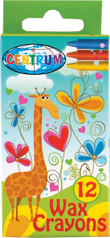 Wax crayons CENTRUM Giraffe, 12 colors