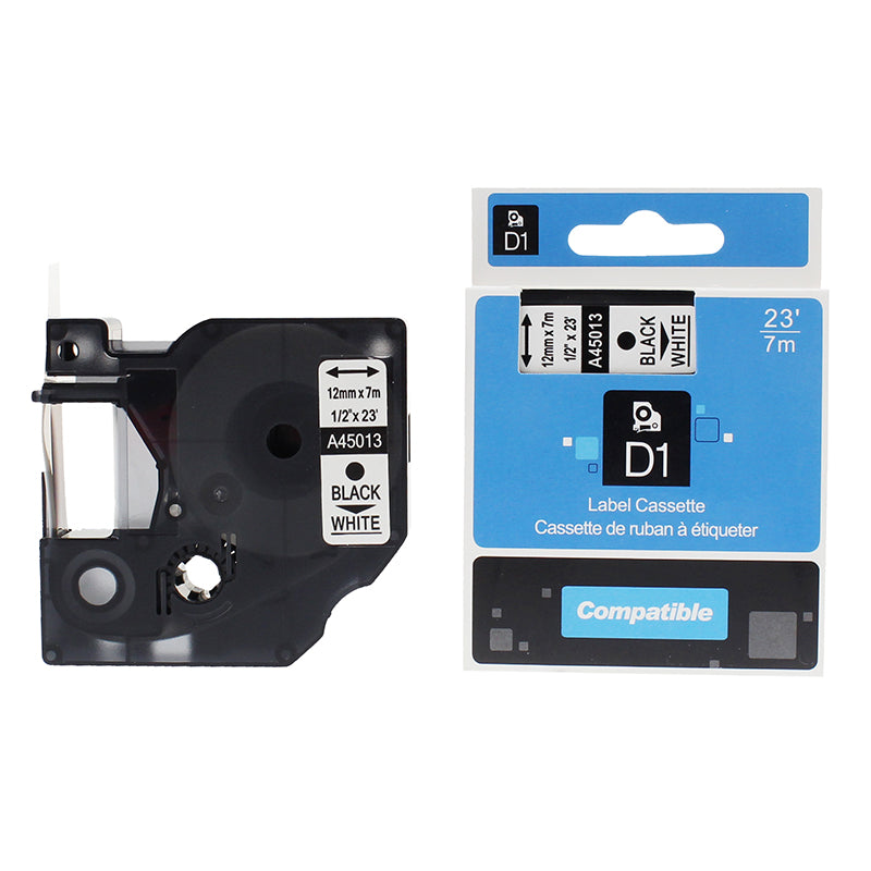 Pakaitalas Juostelė DYMO D1, 12 mm x 7 m, juoda ant baltos