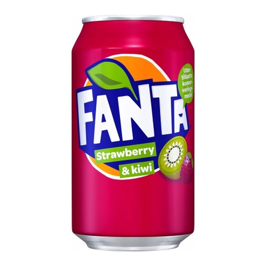 Gaivusis gėrimas FANTA Strawberry & Kiwi, gazuotas, 0, 33 l, skardinė, D