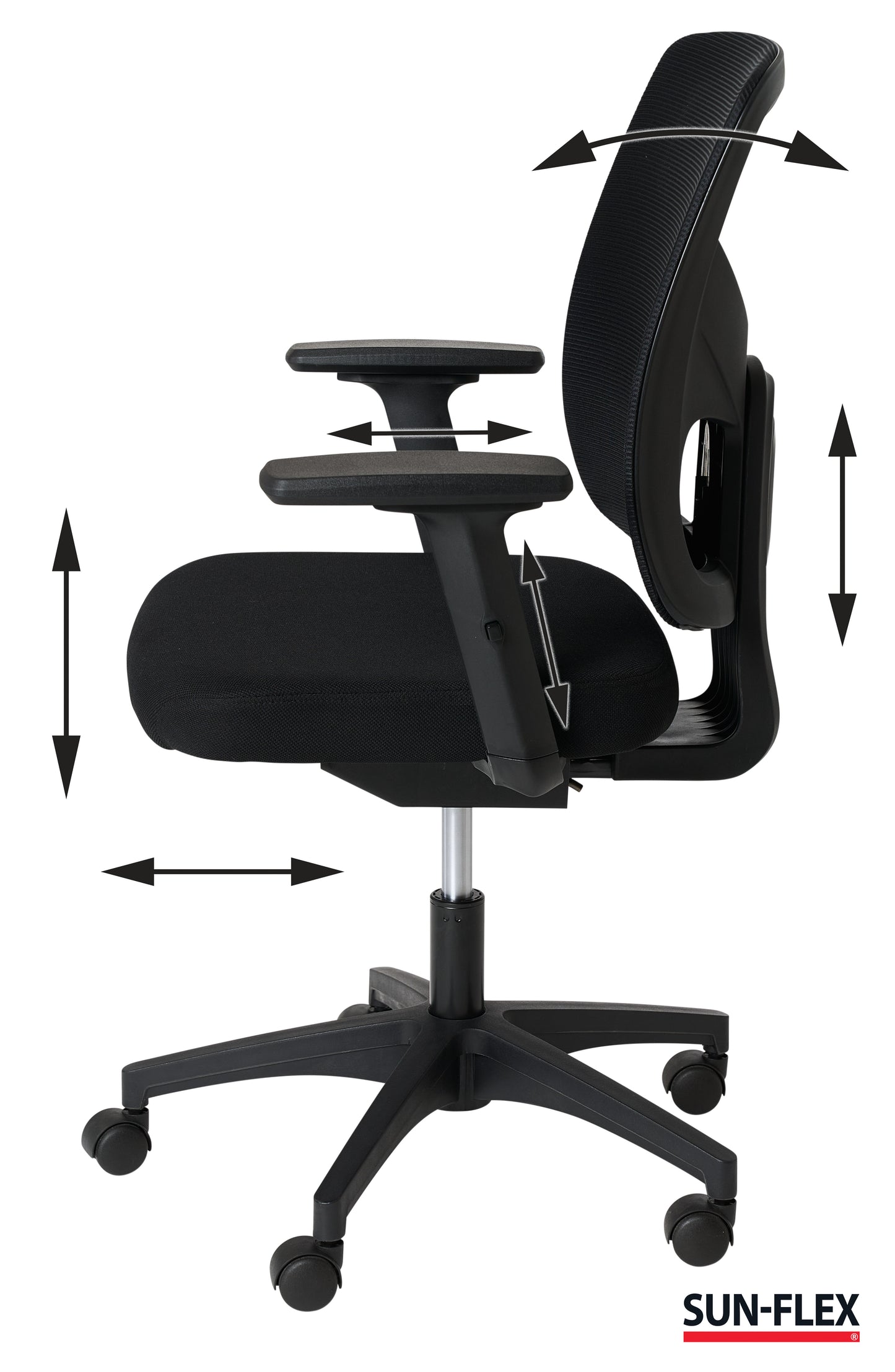 Biuro kėdė SUN-FLEX  OFFICECHAIR su tinkeliu, juoda