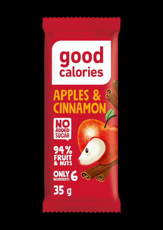 GOOD CALORIES date bar, with dried apples, cashews and cinnamon, 35 g