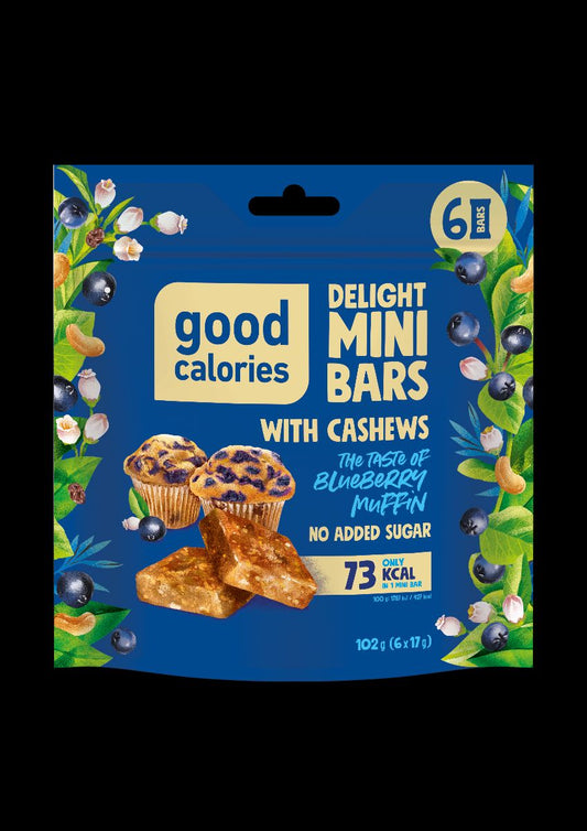 GOOD CALORIES mini nut bars, with blueberries, 102 g