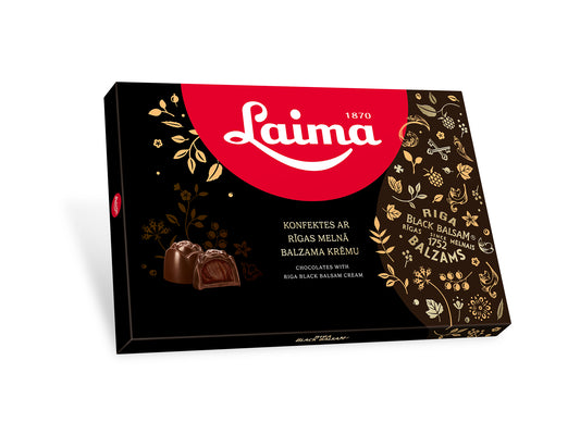 Assorted sweets LAIMA BLACK BALSAM, dark chocolate, 420 g