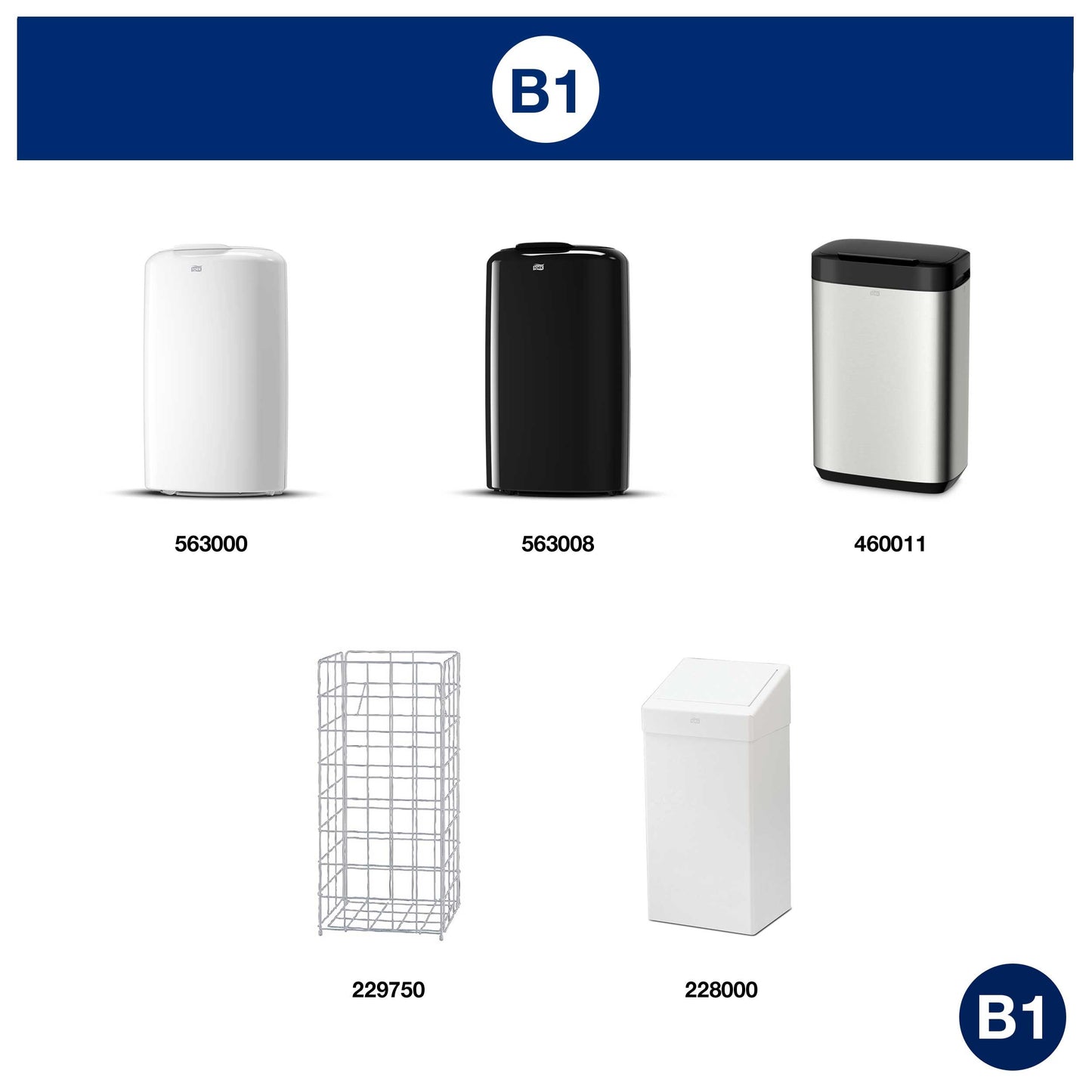 Šiukšlių maišai skirti TORK B1 šiukšliadėžėms, 50 L, 25 vnt, balti, 204060