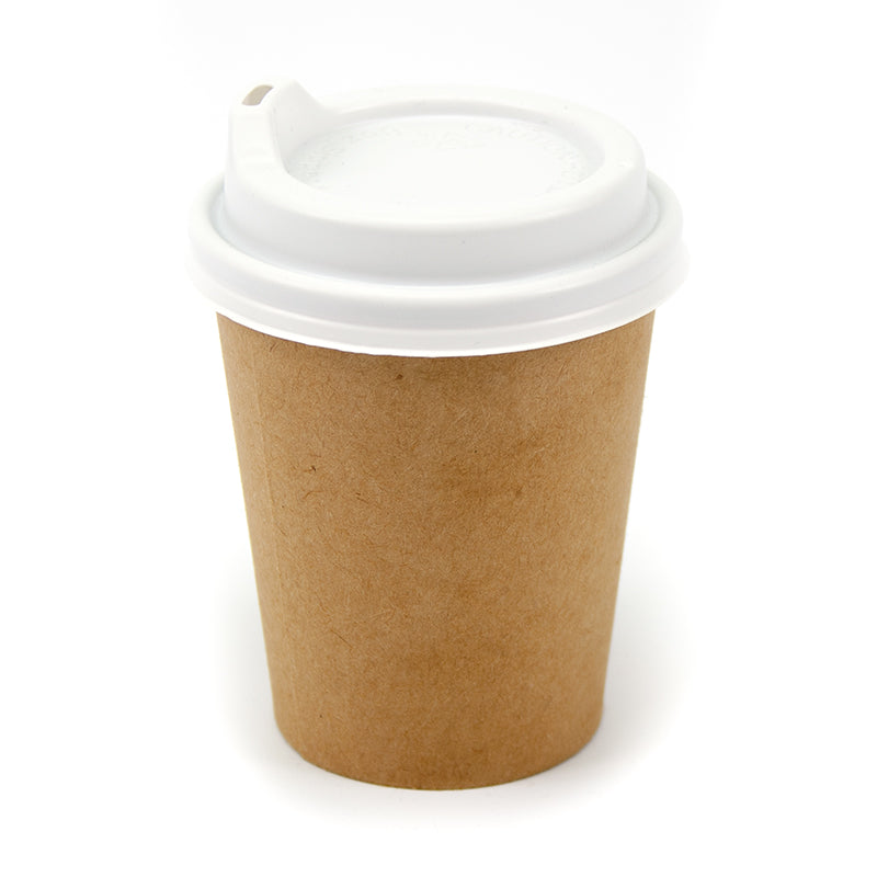 Vienkartinės popieriniai puodeliai karštiems gėrimams, 250 ml, (pak.- 50 vnt.), rudi