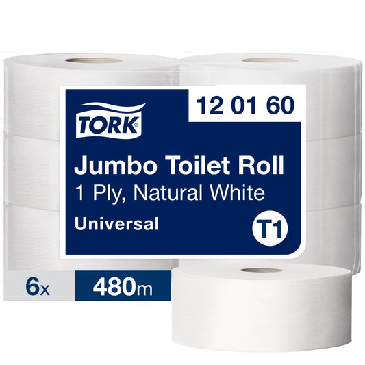 Tualetinis popierius TORK UNIVERSAL JUMBO T1,120160, 1 sl., 9.7 cm x 480 m, nebalintas