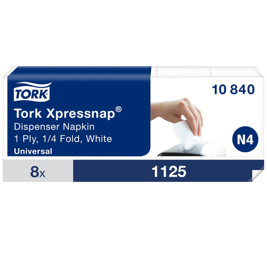Table napkins TORK UNIVERSAL N4, 10840, white, 21.6x33cm, 5 pcs./pack.