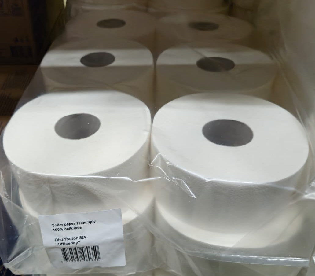 Toilet paper GRUINE, 3 ply, 9cm x 120m, white