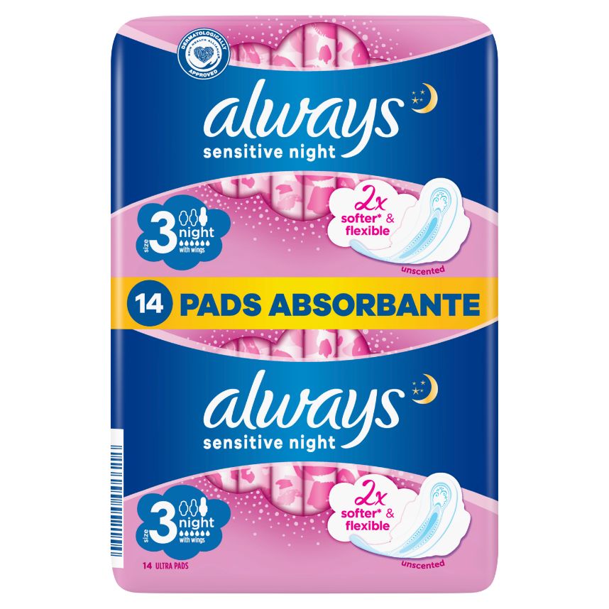 Higieniniai paketai ALWAYS Ultra Sensitive Night, 14 vnt.