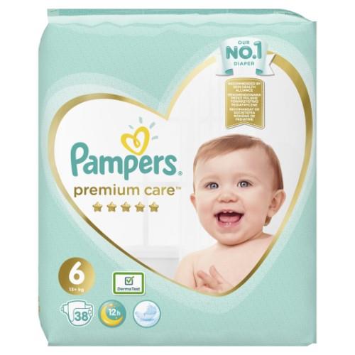 Sauskelnės PAMPERS Premium Care, Value Pack 6 dydis, 38 vnt.