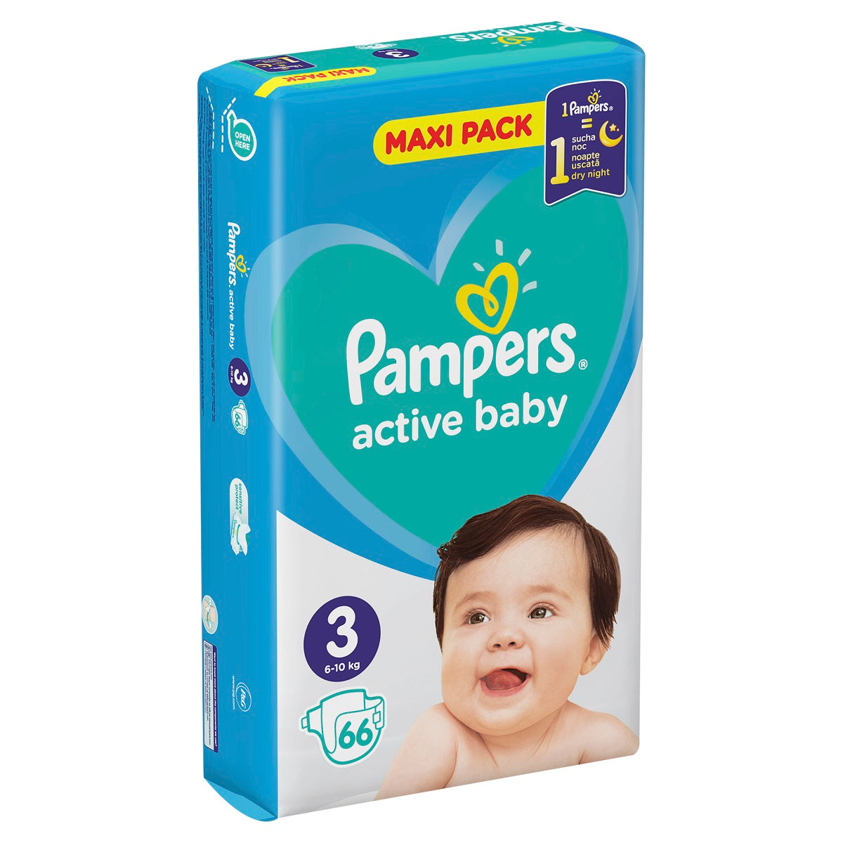 Sauskelnės PAMPERS Active Baby-Dry, Value Pack Plus, 3 dydis, 6-10kg, 66 vnt.