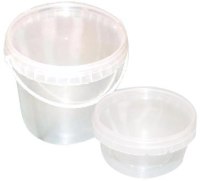 Hermetic bucket, with lid, PP, transparent, 770 ml, D 12 cm, 10 pcs.