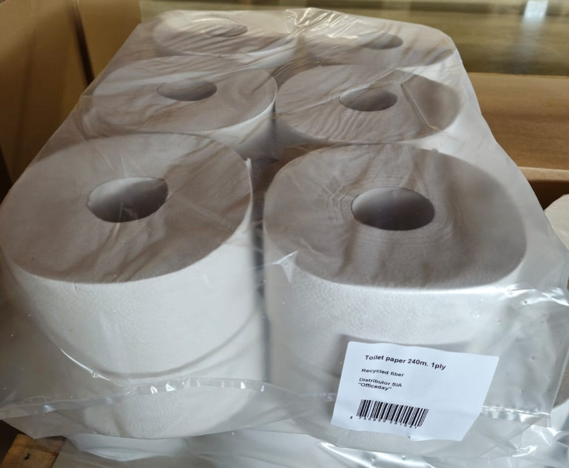 Toilet paper GRUINE, with perforation of regenerated fibers, 1 ply, 240m, 80600