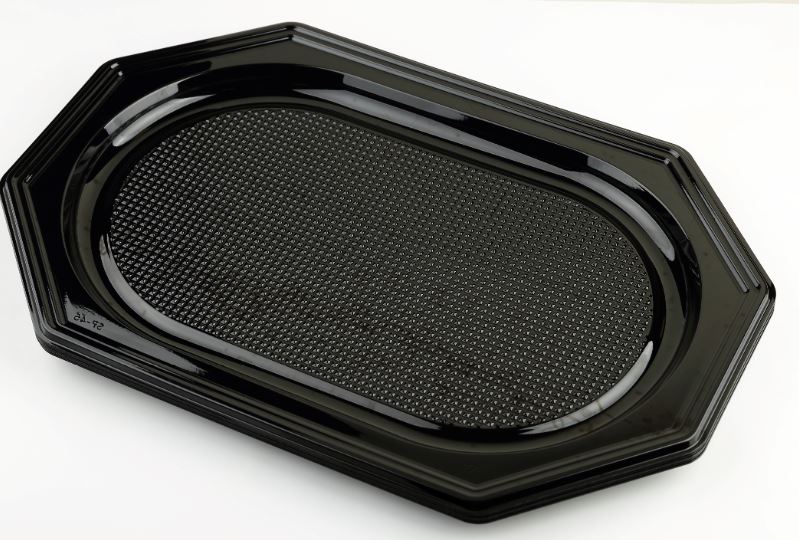 Disposable tray, PET, black, 45 x 30 cm, 10 pcs.