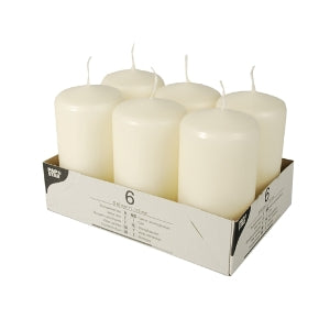 Candle - cylinder, cream, D 6 cm, H 11.5 cm, 24 h, 6 pcs.