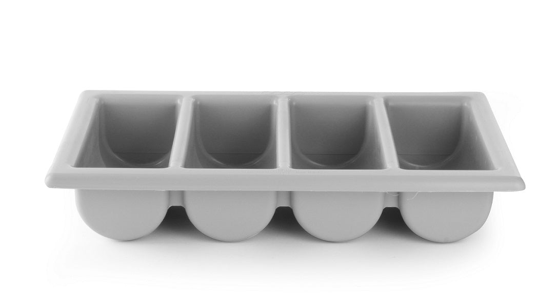 Tool tray GN 1/1, gray, PP, 4 compartments, 53 x 32.5 cm, H 10 cm, pcs.