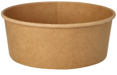 Vienkartiniai indeliai salotoms, D15cm, 750ml, kartoniniai, rudi, 50 vnt