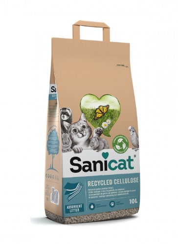 Kraik. katėms, maž. augintiniams, paukščiams SANICAT Cellulose, iš popieriaus ir celiulioz,10l