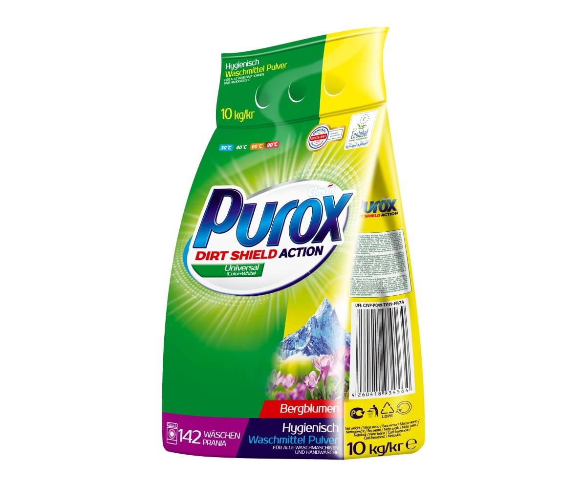 PUROX washing powder, universal, 142 washes, 10 kg