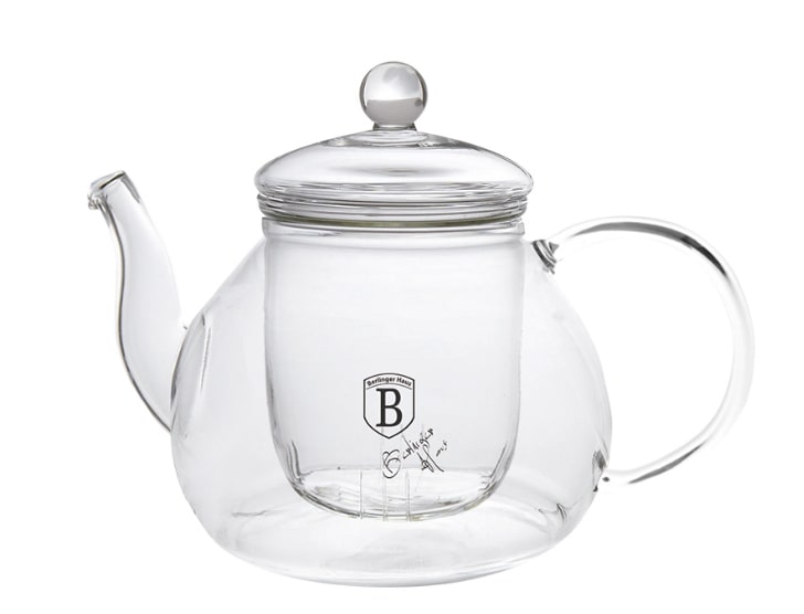 Teapot, with strainer, borosilicate glass, 1 l, pcs.