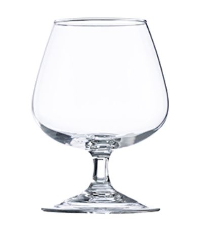 Brandy/cognac glass CONAC, tempered glass, 400 ml, H 12.9 cm, D 9.5 cm, 6 pcs.