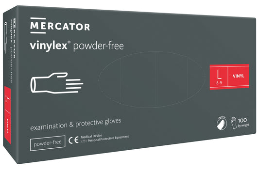 Vienkartinės pirštinės VINYLEX, vinilinės, bespalvės, nepudruotos, L dydis, 100 vnt