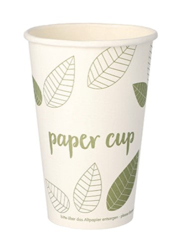 Vienkartiniai puodeliai, be plastiko, popierius, 300 ml, D 8 cm, 50 vnt