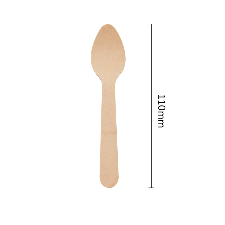 Vienkartiniai šaukšteliai, medis, L 11 cm, 100 vnt