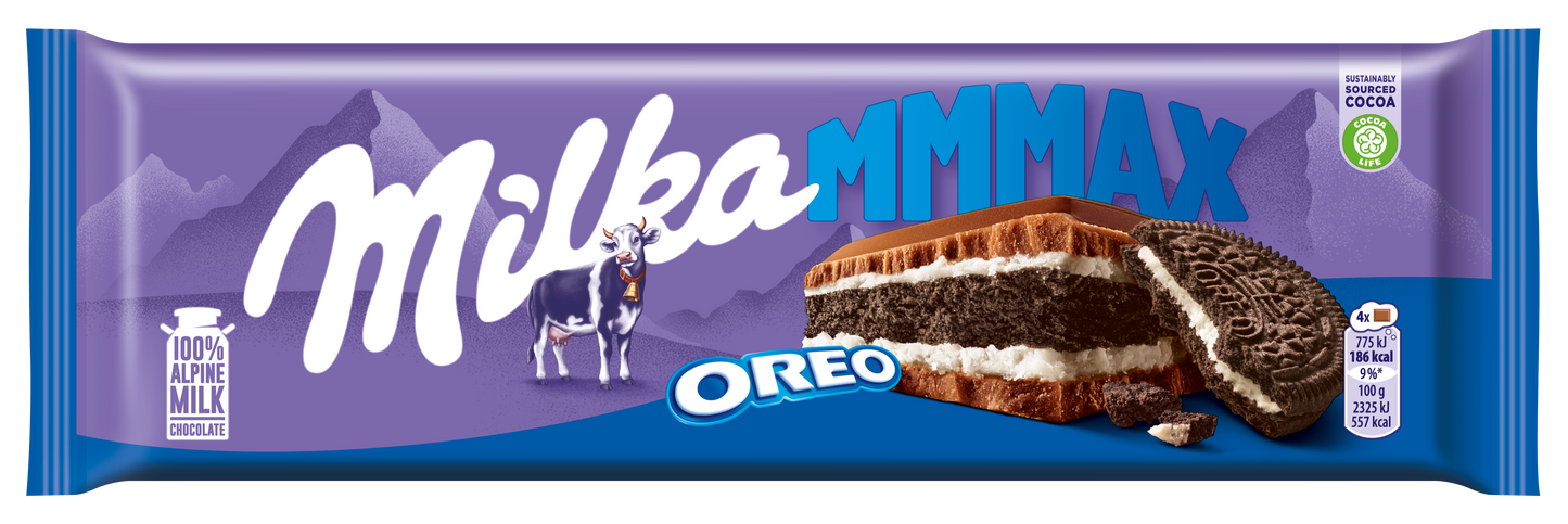 Šokoladas MILKA Oreo, pieniškas, 300 g