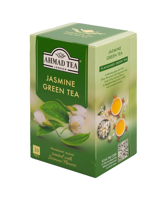 Arbata AHMAD ALU JASMINE GREEN, 20 vokelių su siūlu
