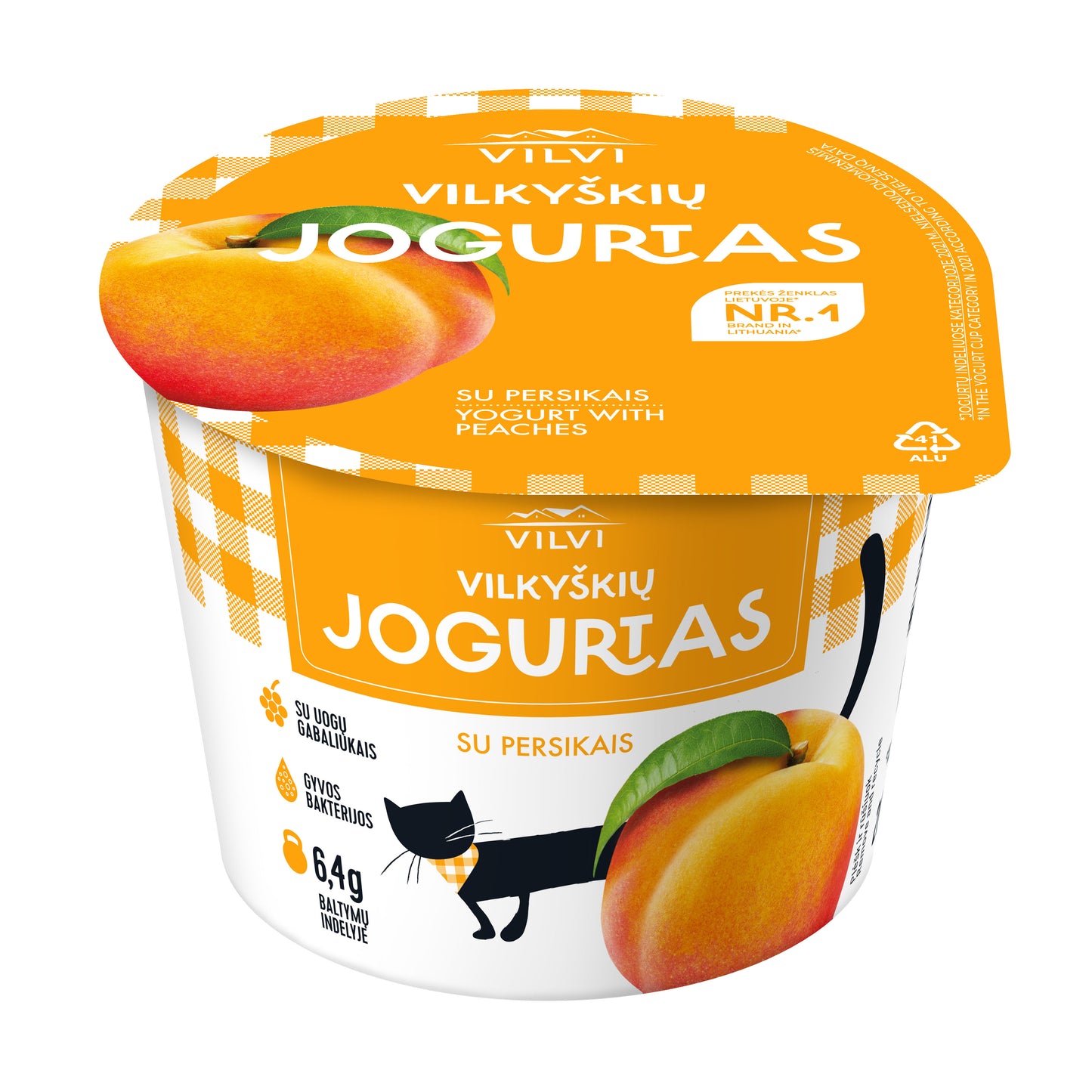 Yogurt VILKYŠKIų with peaches, 3.5% fat, 200 g