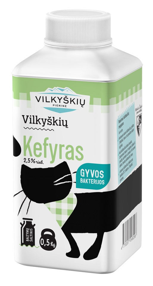 Kefyras VILKYŠKIŲ, 2,5% riebumo, 0,5 kg, tetra pak