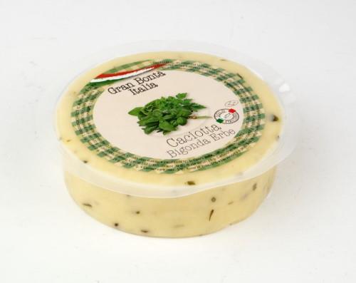 Karvės pieno sūris CACIOTTA Bigonda, su žolelėmis, RSM 42%, 200 g