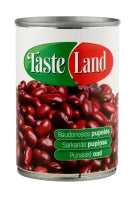 Konservuotos pupelės TASTE LAND, raudonos, 400 g/240 g