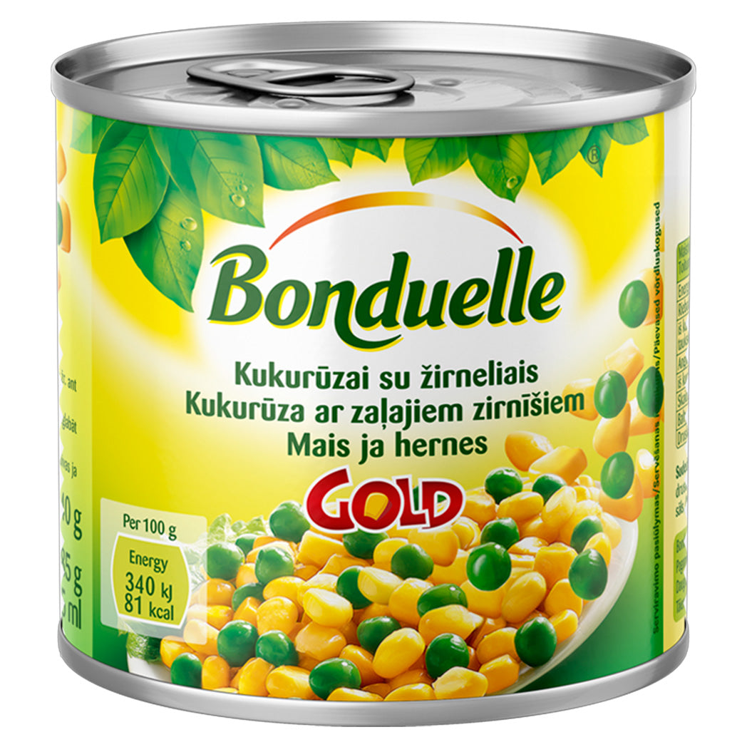 Kukurūzai su žirneliais BONDUELLE, 340/285 g