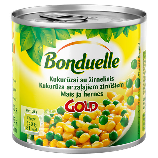 Kukurūzai su žirneliais BONDUELLE, 340/285 g