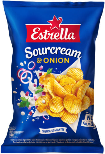 Traškučiai ESTRELLA, grietinės ir svogūnų skonio, 130 g