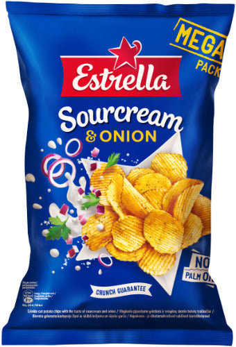 ESTRELLA chips, sour cream and onion flavor, 250 g