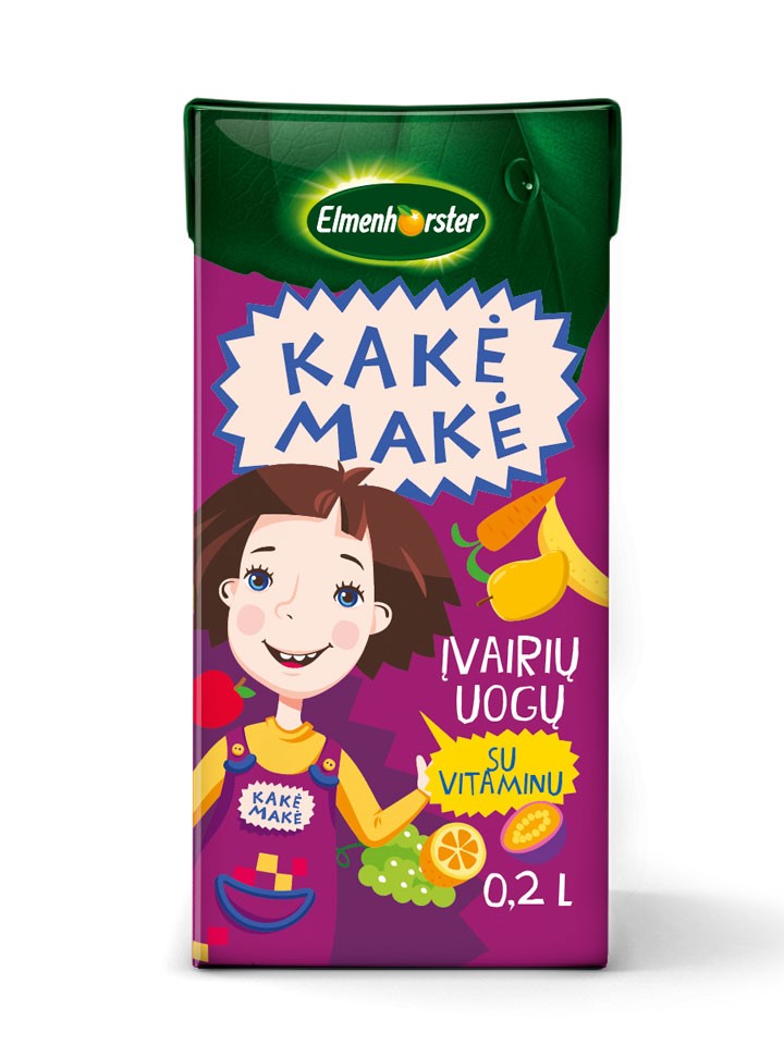 Įvairių uogų sulčių gėrimas ELMENHORSTER KAKĖ MAKĖ, su vitaminu C, 0,2 l