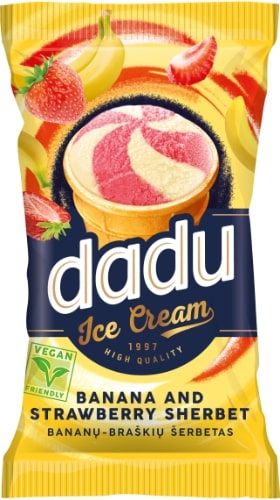 DADU sorbet with strawberries and bananas, 73g