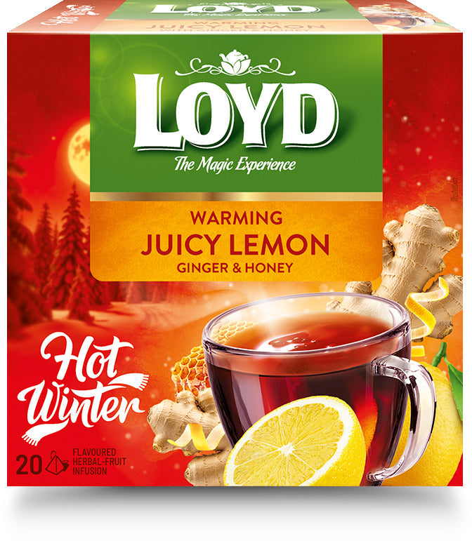 Herbal and fruit tea LOYD, lemon ginger and honey flavor, 20 x 2g