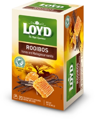 Aromatizuota raudonoji arbata LOYD, medaus ir vanilės skonio, 20 x 2g