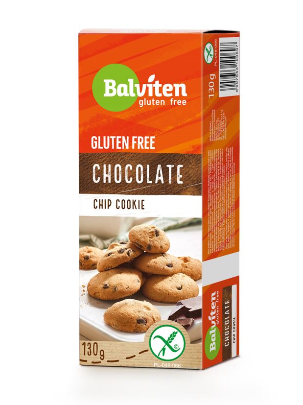Biscuits BALVITEN GLUTEN FREE, with chocolate pieces, 130 g